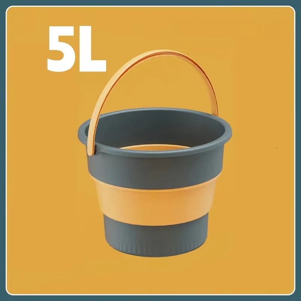 Collapsible Silicone Bucket Portable Folding Water Bucket With Lid For Camping Car Wash And Outdoor 12