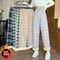 Womens Plush Wide Leg Plaid Pants Warm Cashmere Style Loose Winter Trousers 0
