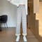 Womens Plush Wide Leg Plaid Pants Warm Cashmere Style Loose Winter Trousers 10