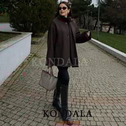 chocolate brown scarf jacket for women loose fit thick warm winter coat