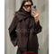 Chocolate Brown Scarf Jacket For Women Loose Fit Thick Warm Winter Coat 2