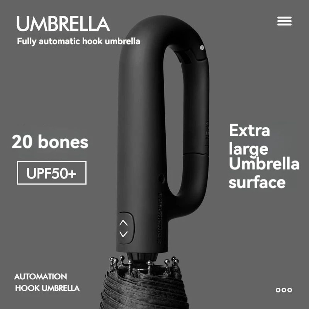 20 Rib Automatic Windproof Umbrella Extra Large Folding Sun And Rain Protection 2