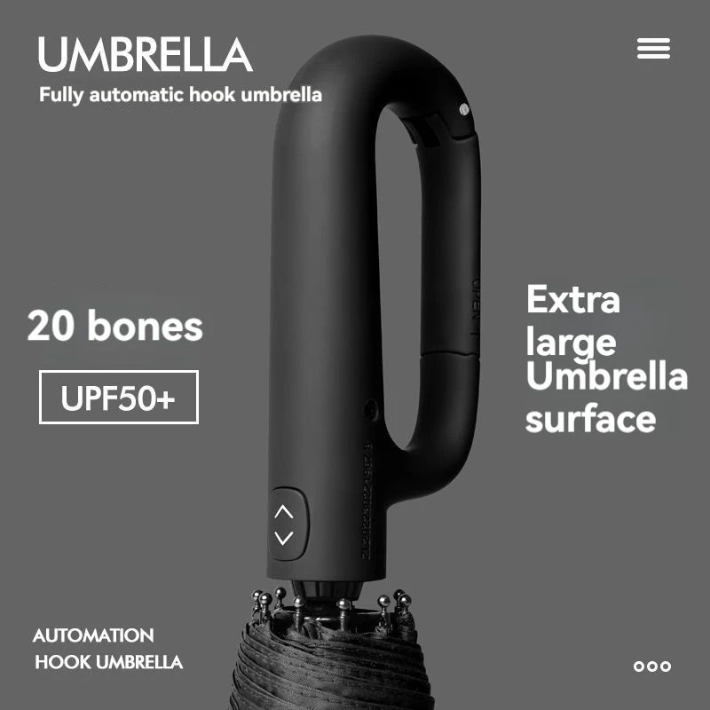 20 Rib Automatic Windproof Umbrella Extra Large Folding Sun And Rain Protection 2