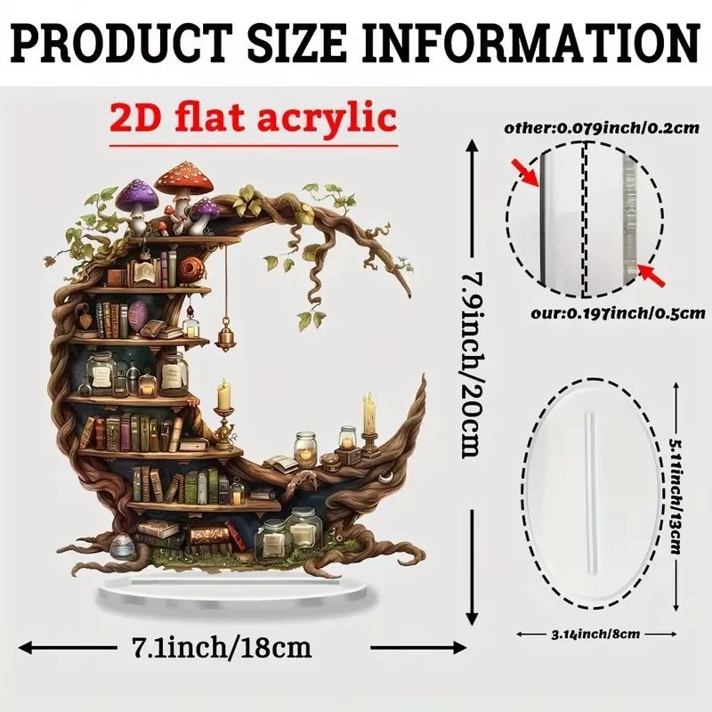 Crescent Acrylic Bookshelf Decorative Desktop Book Display Modern Space Saving Shelf 3