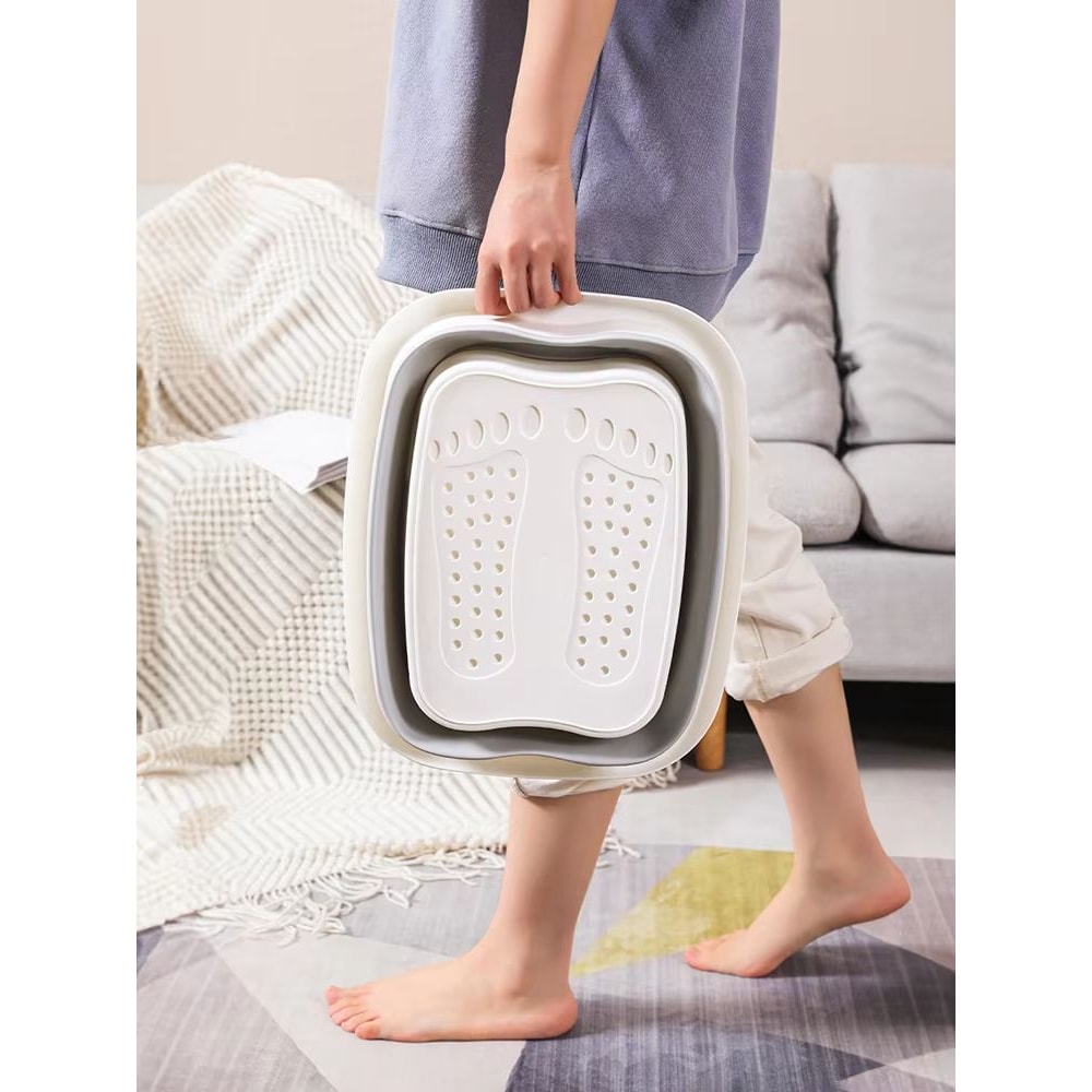 Foldable Foot Bath Bucket Portable Massage Soaking Basin Collapsible Spa Foot Tub 2