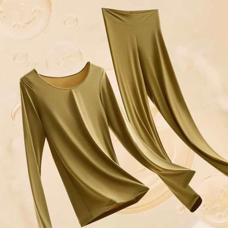 Seamless Thermal Underwear Set For Women Lightweight Warm Base Layer Long Johns 3