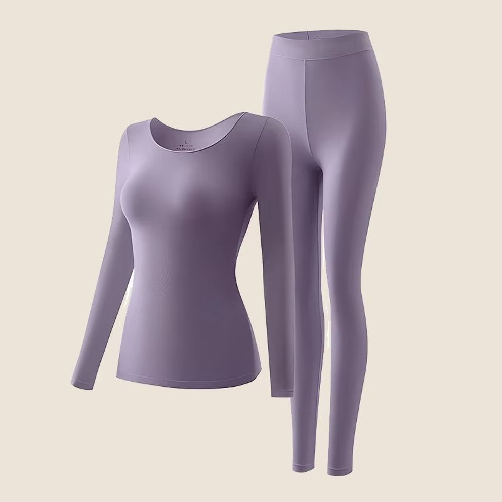 Seamless Thermal Underwear Set For Women Lightweight Warm Base Layer Long Johns 6