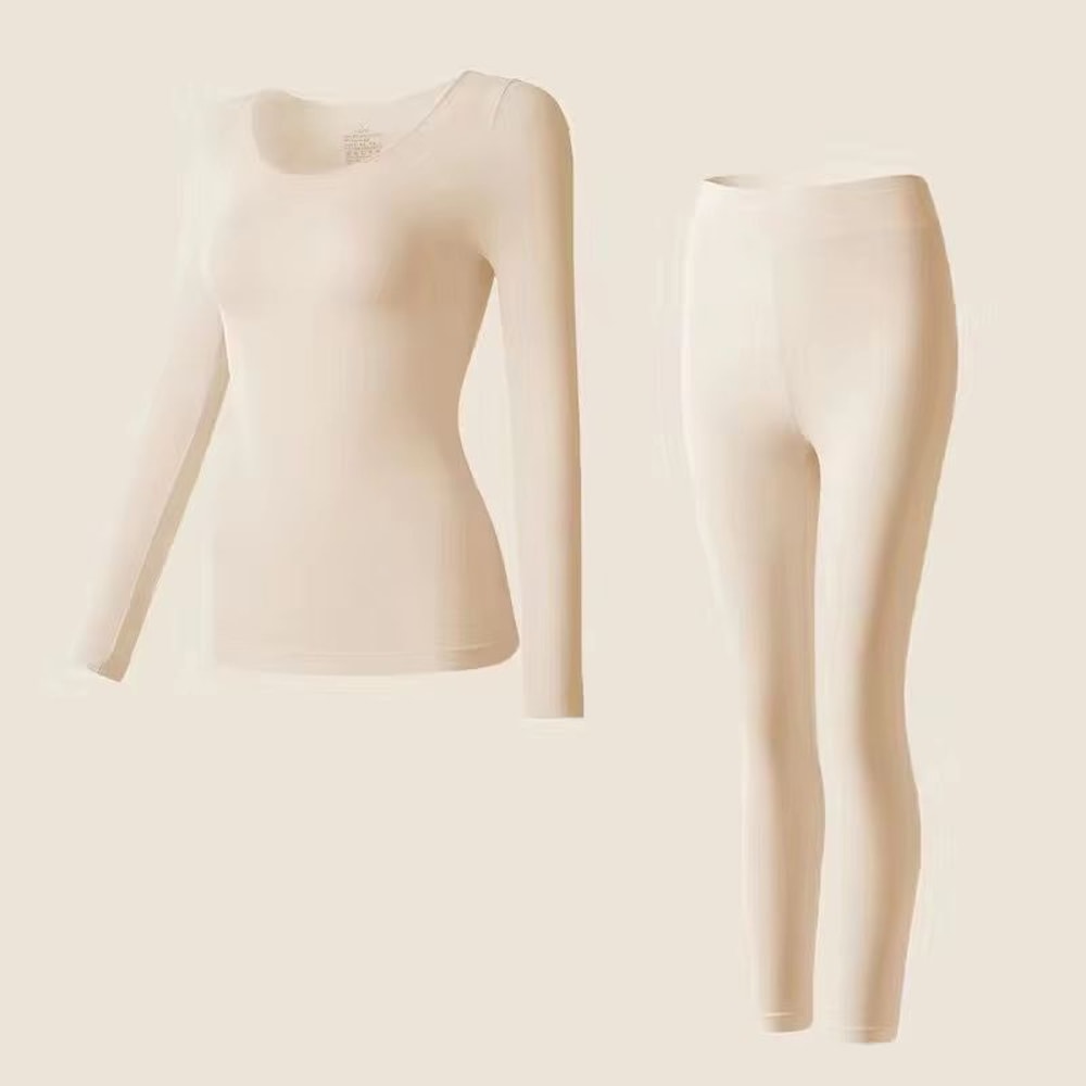 Seamless Thermal Underwear Set For Women Lightweight Warm Base Layer Long Johns 9