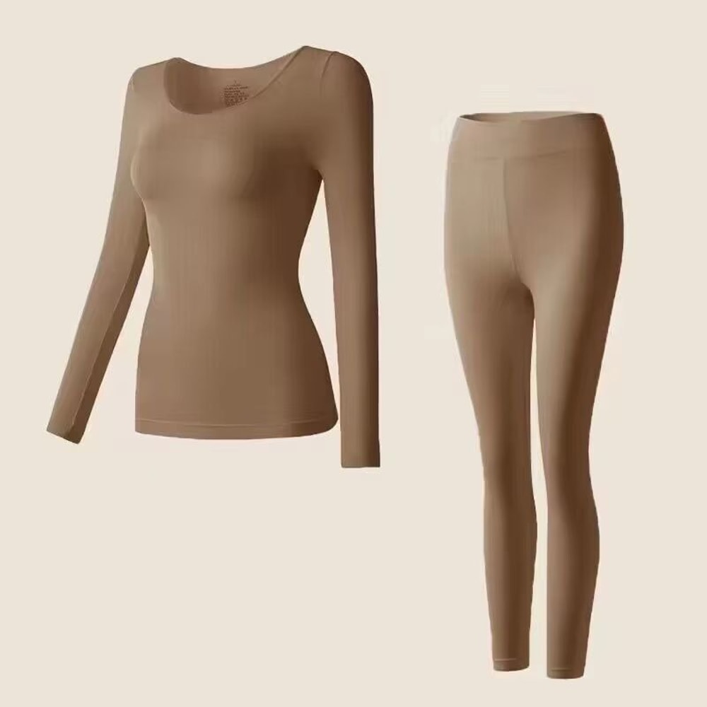Seamless Thermal Underwear Set For Women Lightweight Warm Base Layer Long Johns 11
