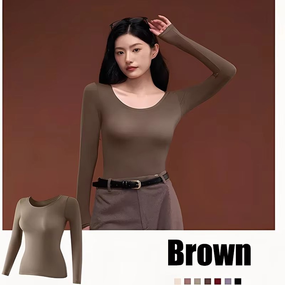 Seamless Thermal Underwear Set For Women Lightweight Warm Base Layer Long Johns 15