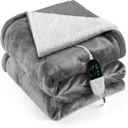 electric heated throw blanket soft plush 6 heat levels 4 hour auto shut off