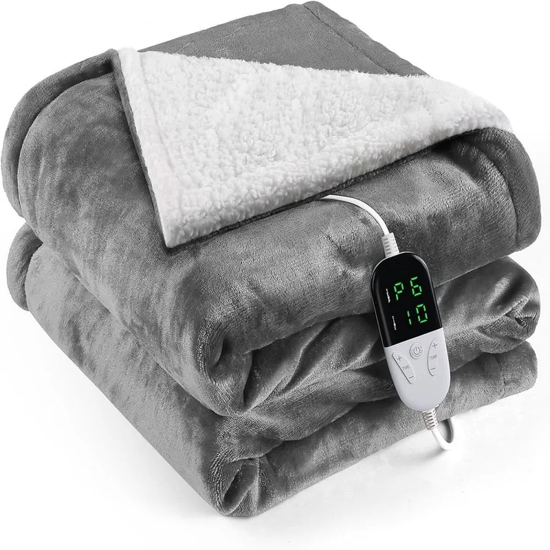 Electric Heated Throw Blanket Soft Plush 6 Heat Levels 4 Hour Auto Shut Off 0