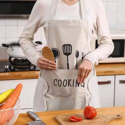 waterproof oilproof kitchen apron with hand wipe panel for cooking and cleaning