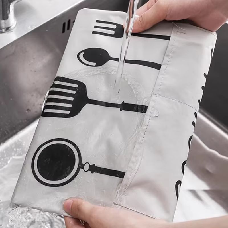 Waterproof Oilproof Kitchen Apron With Hand Wipe Panel For Cooking And Cleaning 4