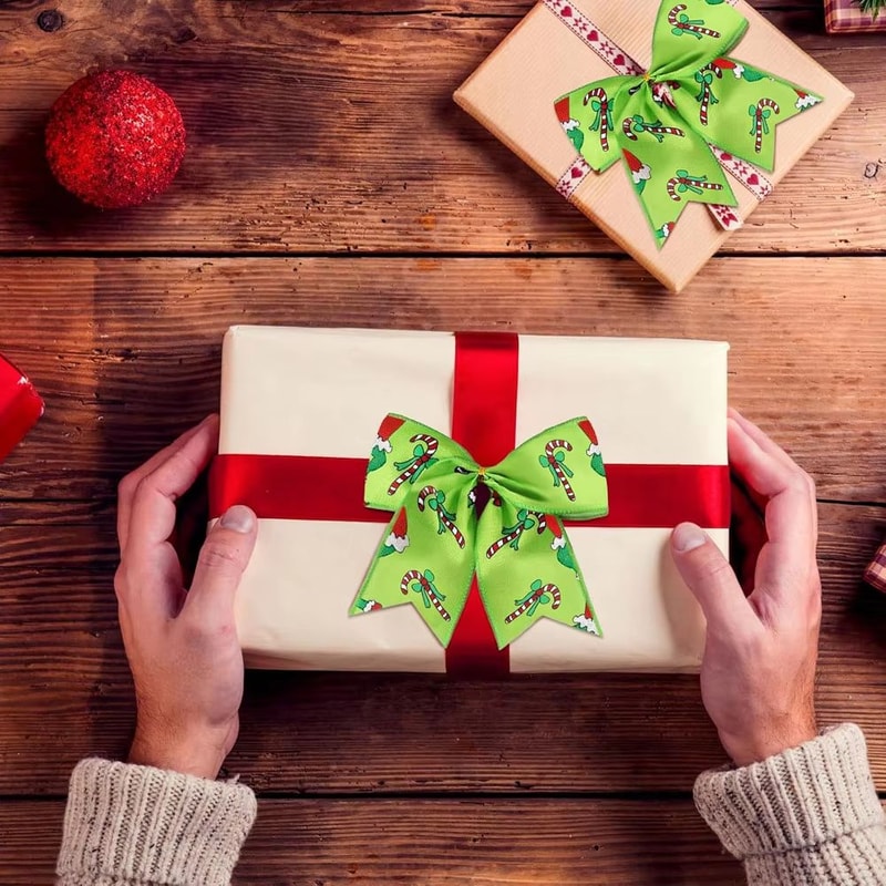 12pcs Christmas Bow Decorations For Tree Wreath And Gift Wrapping Festive Holiday Decor Set 1