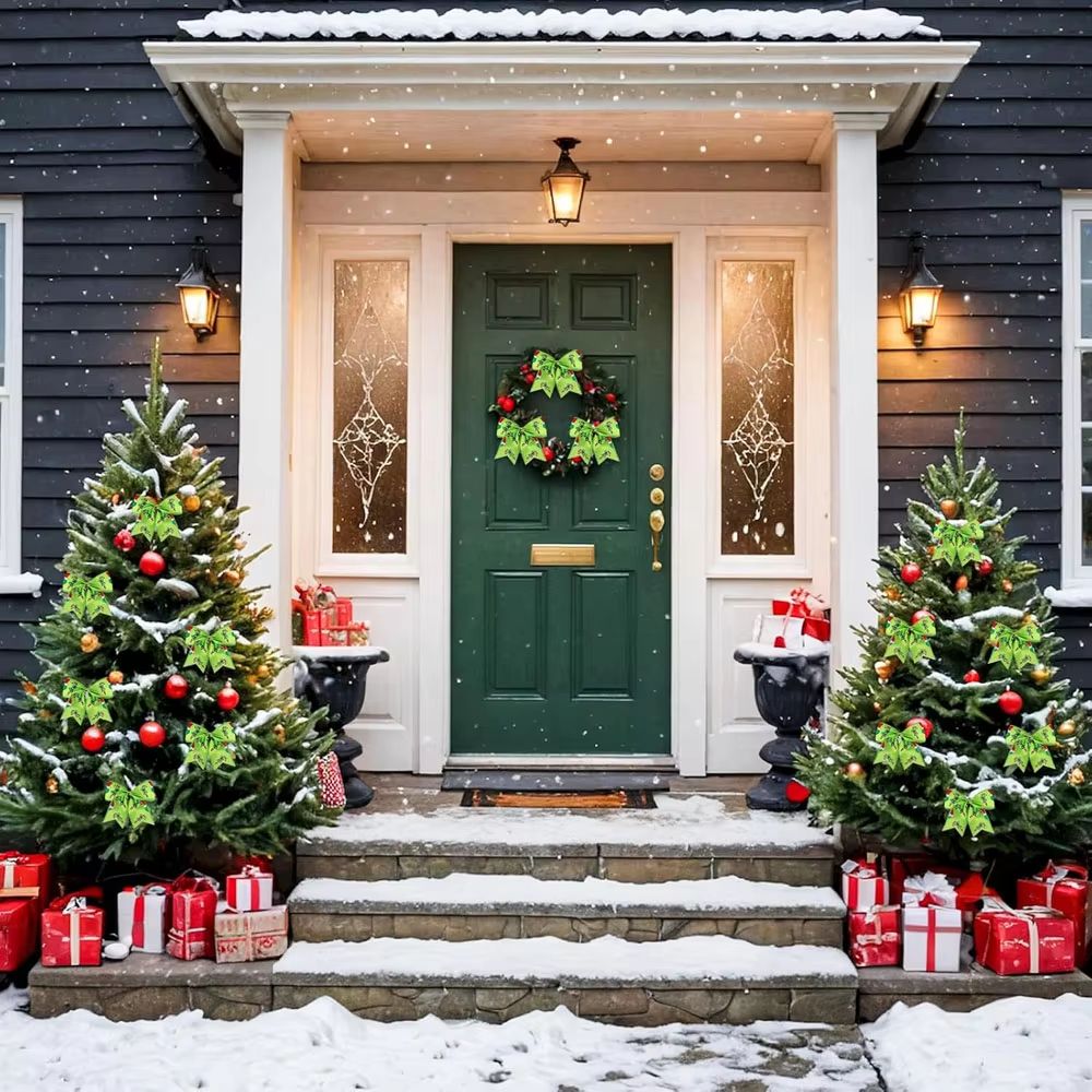 12pcs Christmas Bow Decorations For Tree Wreath And Gift Wrapping Festive Holiday Decor Set 3