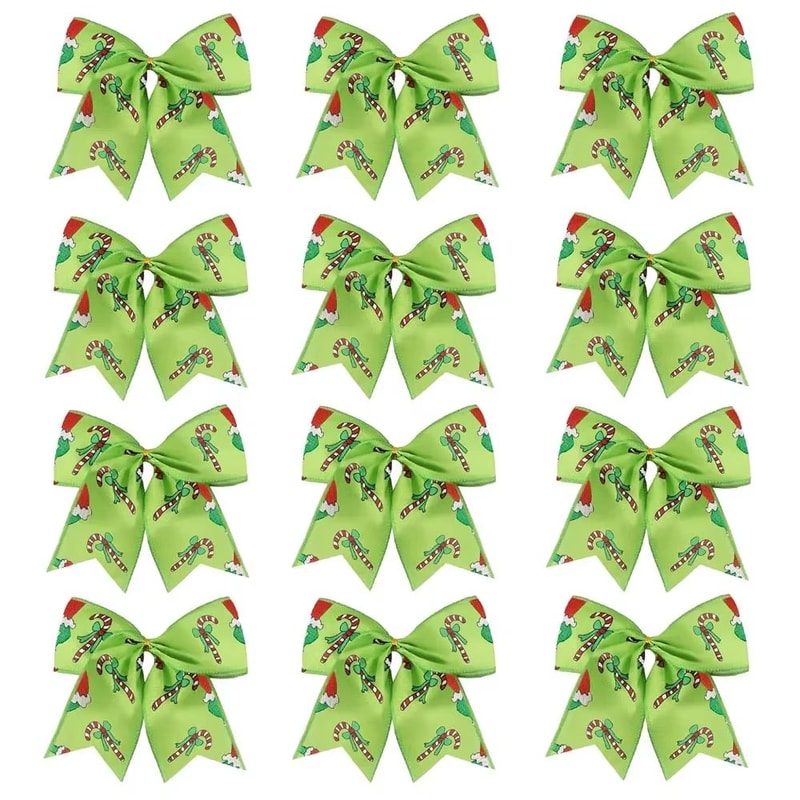 12pcs Christmas Bow Decorations For Tree Wreath And Gift Wrapping Festive Holiday Decor Set 6