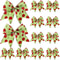 12pcs Christmas Bow Decorations For Tree Wreath And Gift Wrapping Festive Holiday Decor Set 7