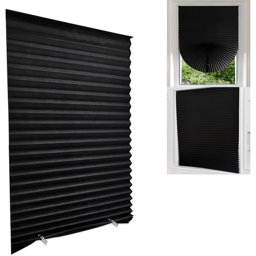 Self Adhesive Pleated Window Blinds Half Curtain For Bathroom Balcony And Living Room Privacy Shade 1