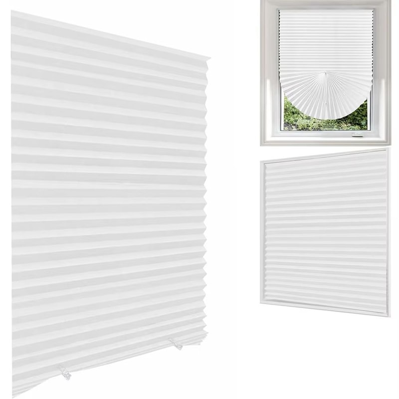 Self Adhesive Pleated Window Blinds Half Curtain For Bathroom Balcony And Living Room Privacy Shade 7