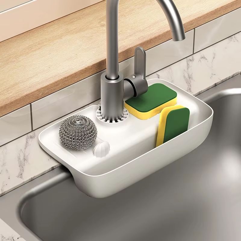 Silicone Sink Faucet Splash Guard Drain Mat With Storage Holder And Water Drip Tray 7