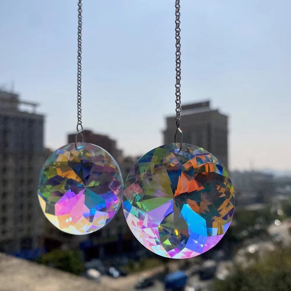 2pcs Crystal Sun Catcher Prism Window Hanging Rainbow Maker Light Reflector Decor 3