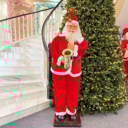 70in life size animated singing dancing santa claus holiday display decoration