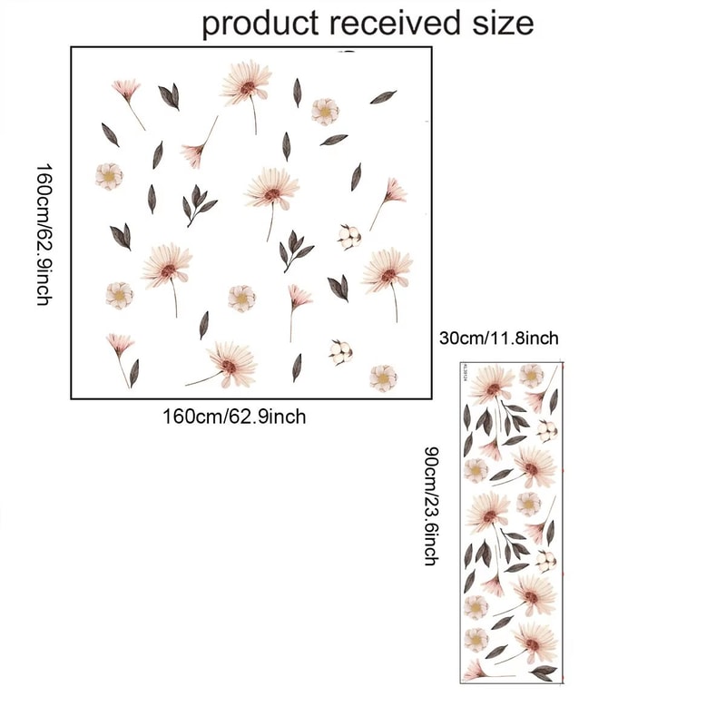 Floral Vine Wall Sticker Set For Living Room Bedroom Peel And Stick Decor 15