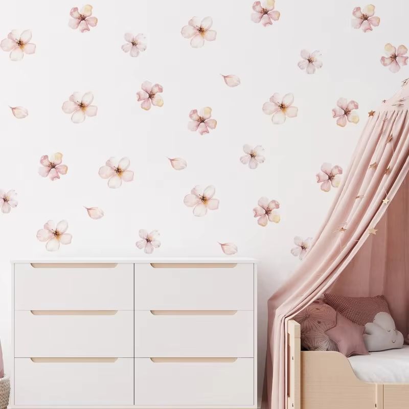 Floral Vine Wall Sticker Set For Living Room Bedroom Peel And Stick Decor 1