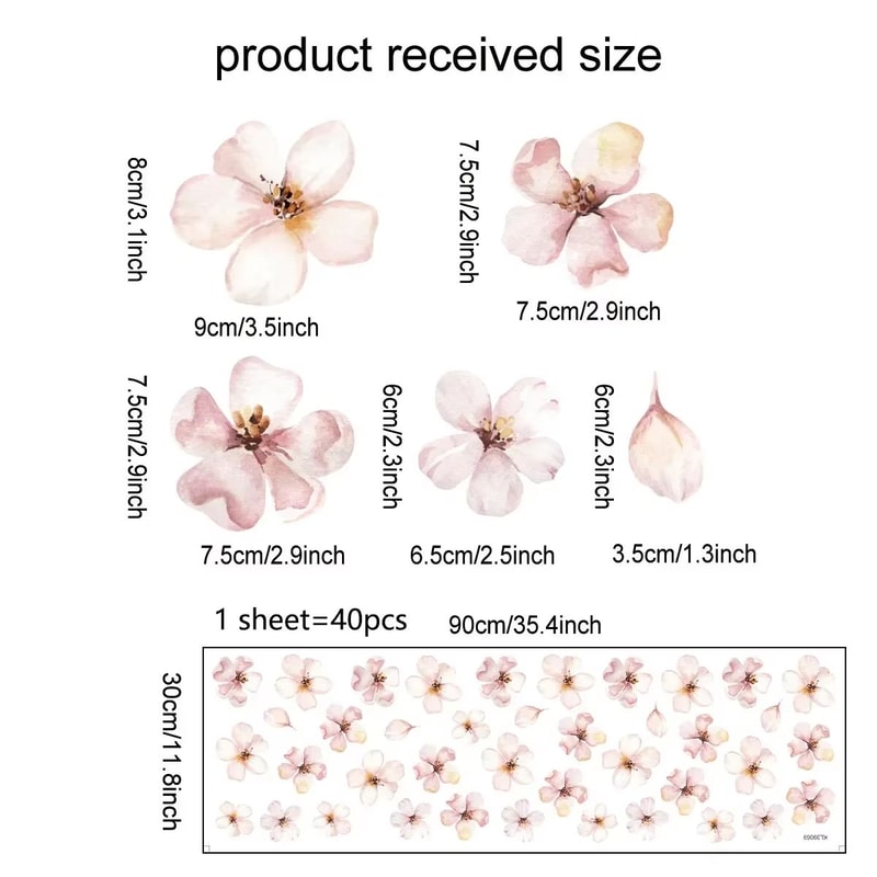 Floral Vine Wall Sticker Set For Living Room Bedroom Peel And Stick Decor 8