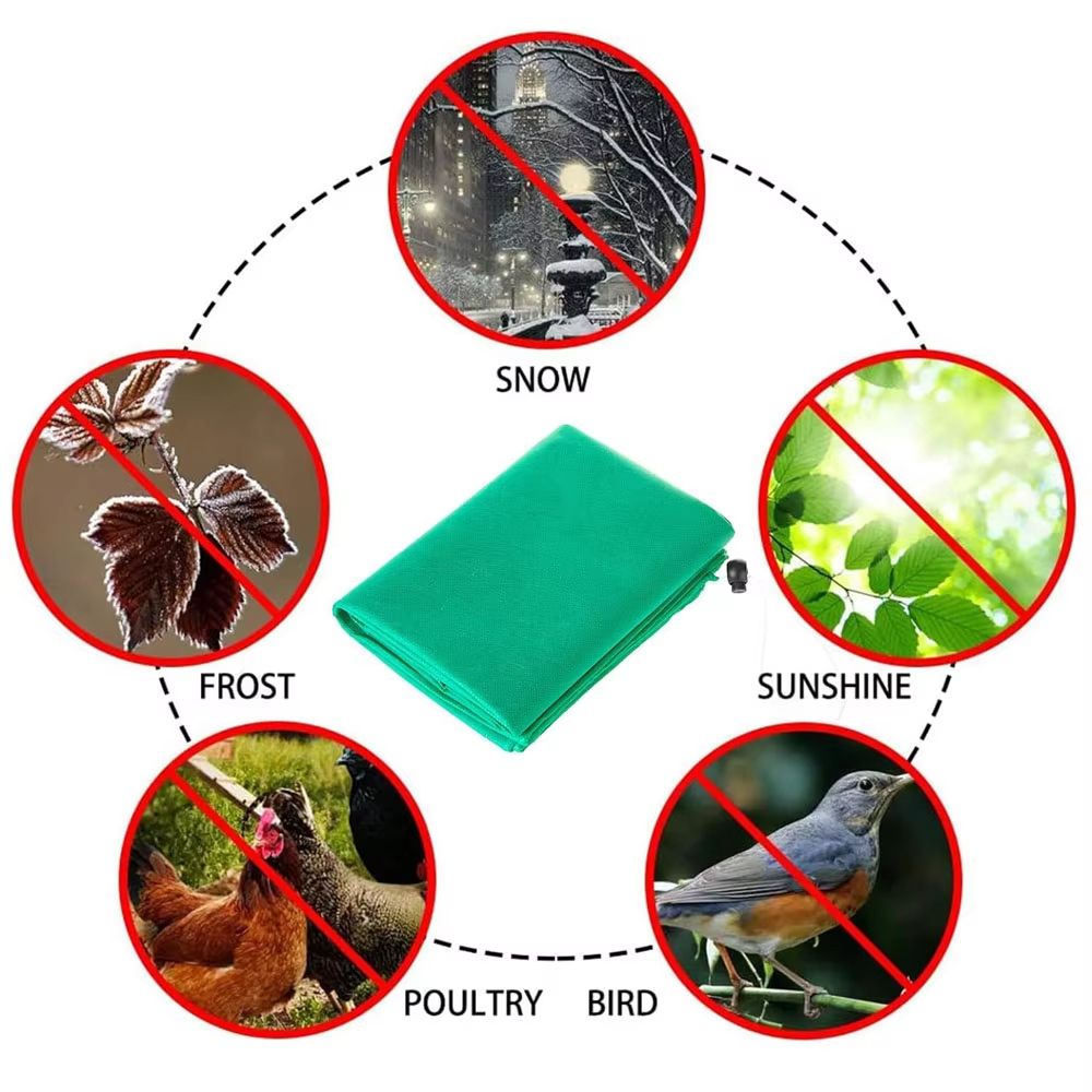 Reusable Frost Protection Plant Cover With Zipper Drawstring Anti Freeze Garden Blanket 4