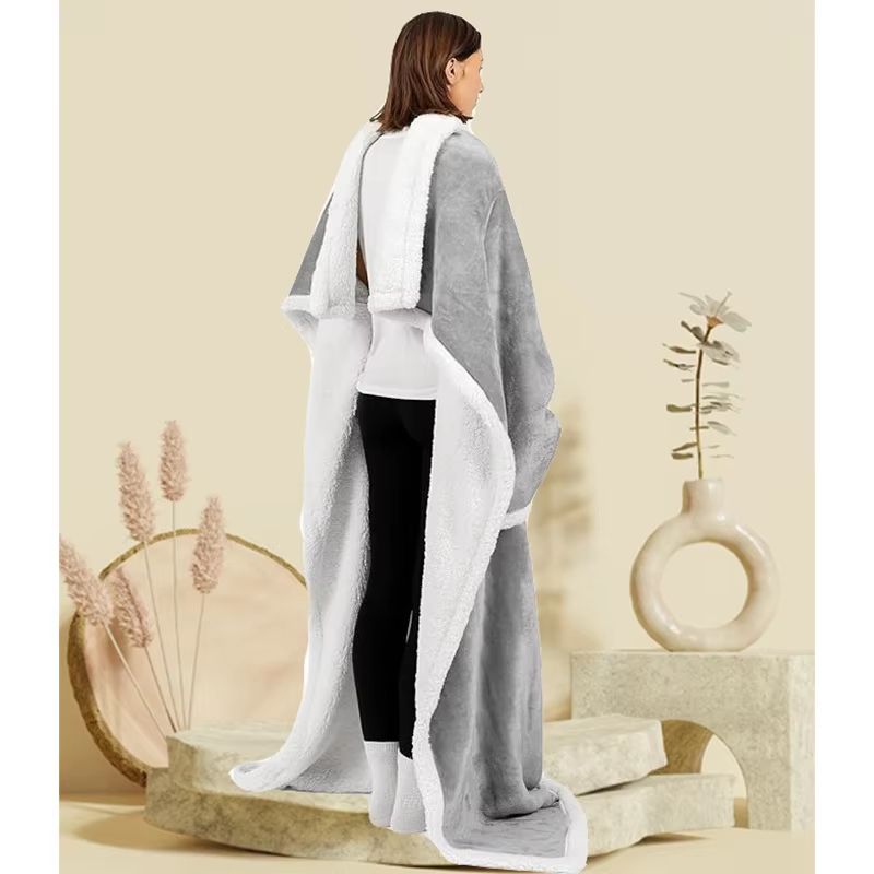 Oversized Reversible Flannel Wearable Blanket Hoodie With Pocket For Cozy Winter Comfort 3