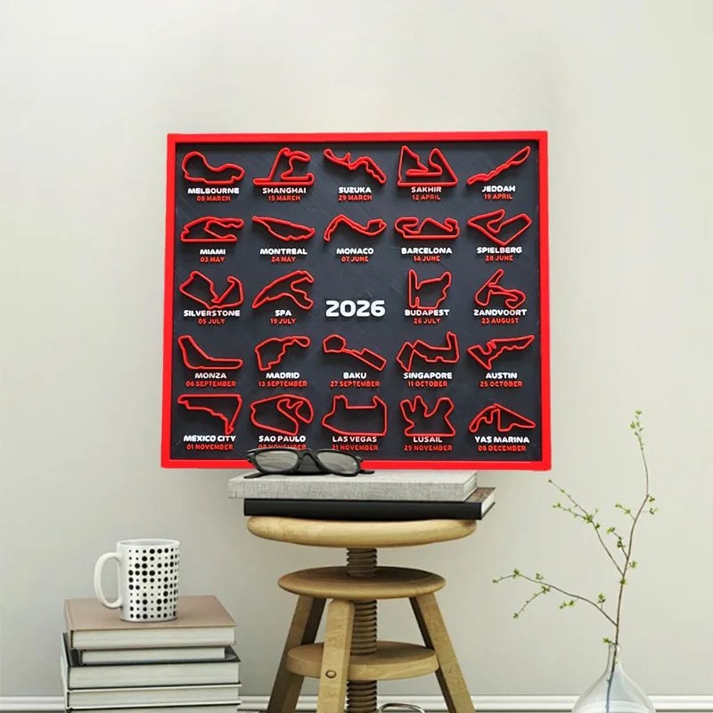 2026 Formula 1 Racing Map Poster Modern Circuit Wall Art For Home And Office Decor 1