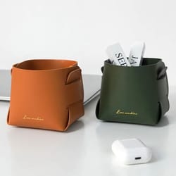 nordic pu leather catchall tray organizer for keys jewelry and desktop essentials