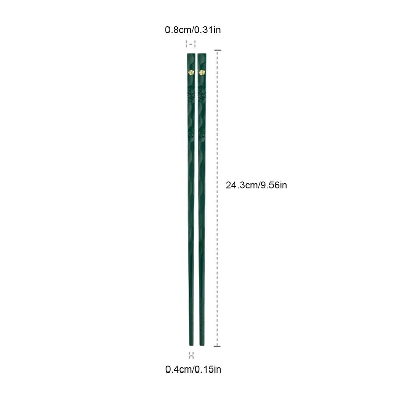 5Pair Reusable Alloy Chopsticks Set NonSlip Dishwasher Safe Bamboo Style Dining Sticks 2