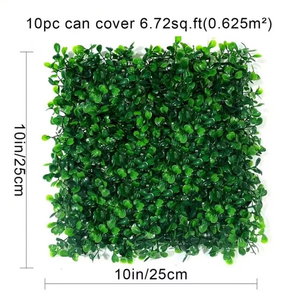 10PCS Artificial Boxwood Grass Wall Panels Backdrop For Indoor Outdoor Decor 1