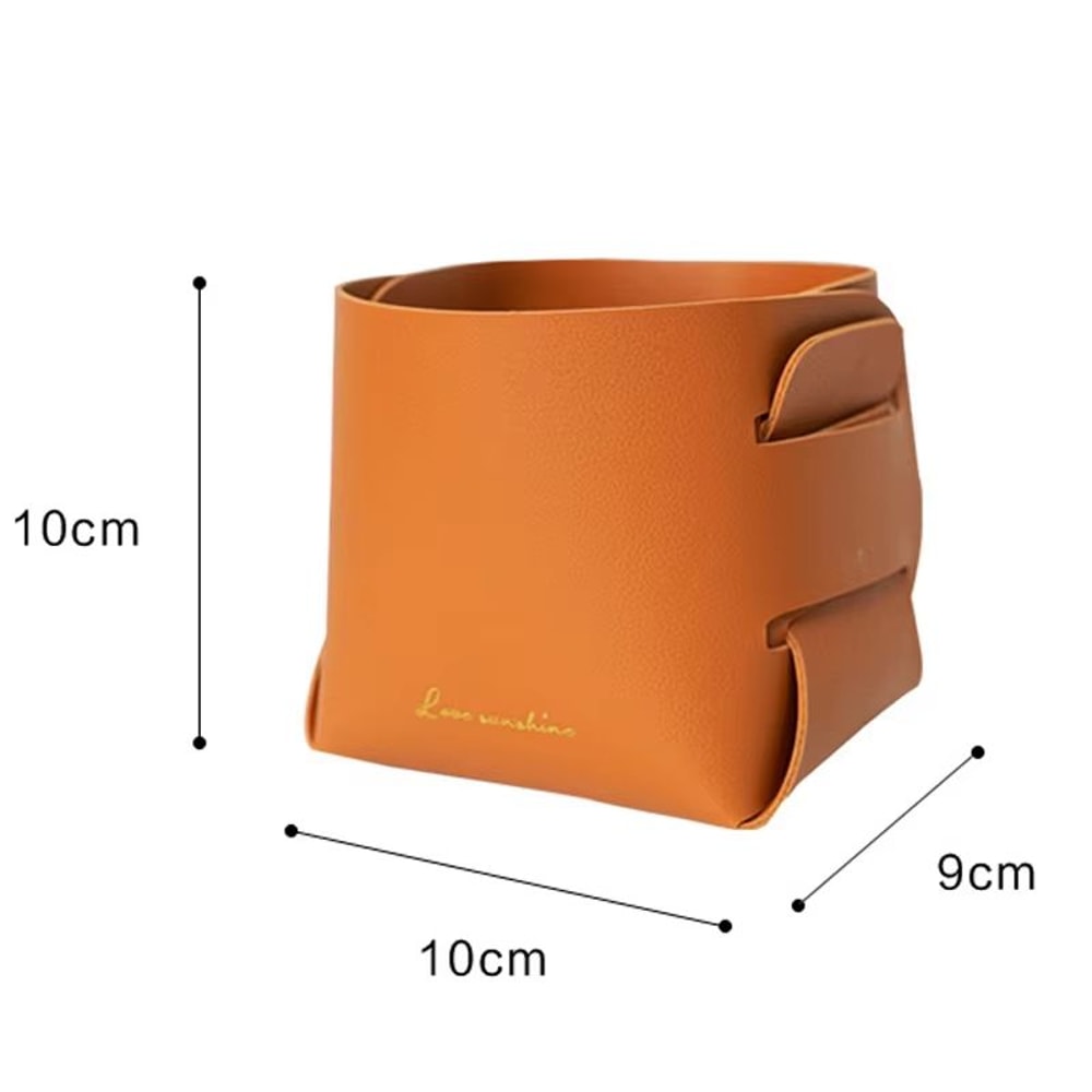 Foldable PU Leather Desk Organizer Tray Nordic Storage Box 5