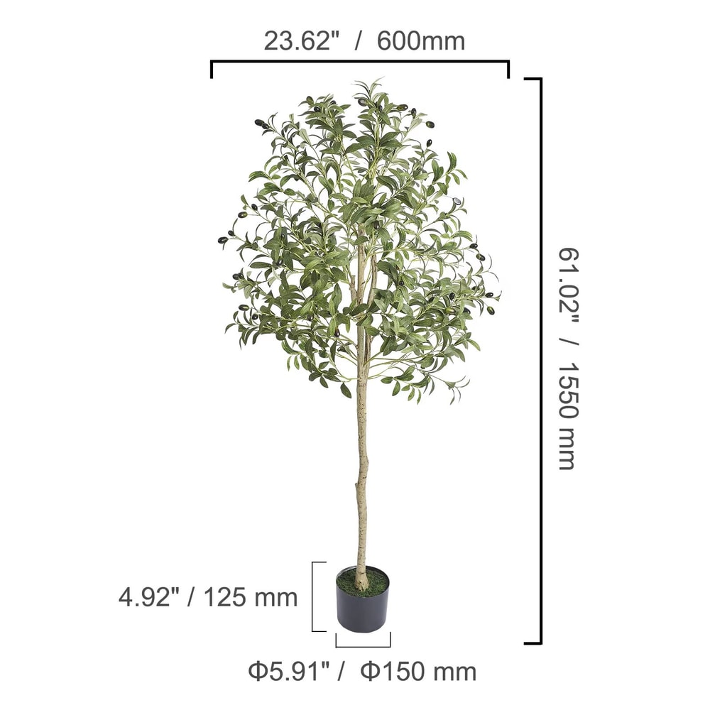 46FT Artificial Olive Tree In Pot With AntiTip Base For Realistic Indoor Outdoor Decor 6