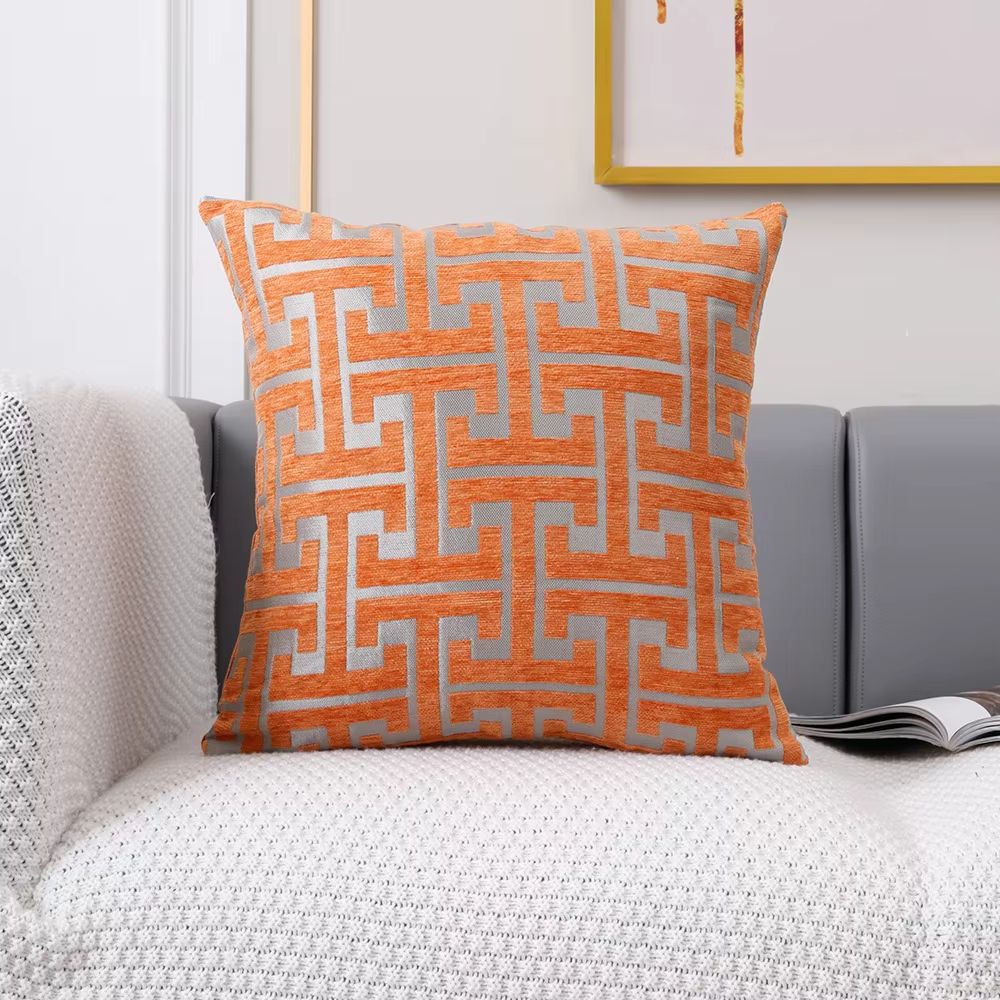 Geometric Jacquard Polyester Pillow Cover Modern Sofa Lumbar Decor 10