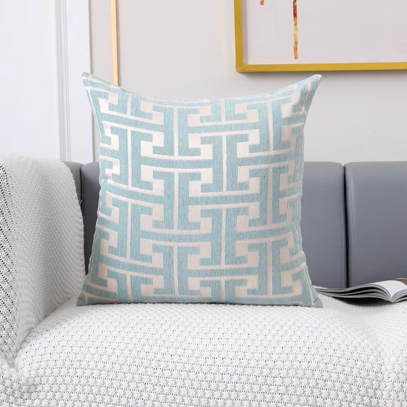 Geometric Jacquard Polyester Pillow Cover Modern Sofa Lumbar Decor 11