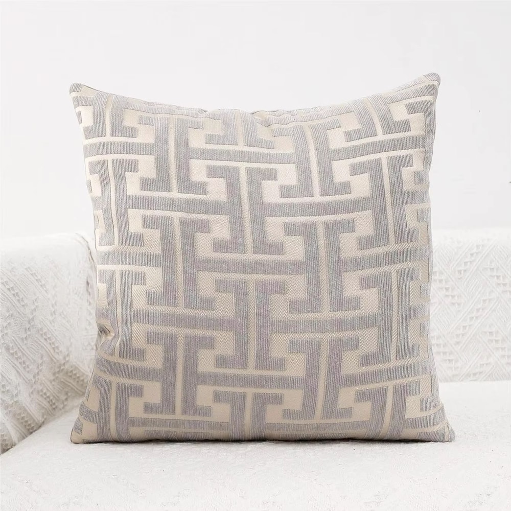 Geometric Jacquard Polyester Pillow Cover Modern Sofa Lumbar Decor 12