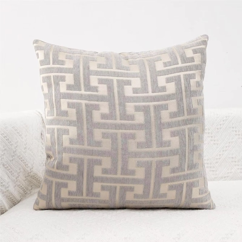 Geometric Jacquard Polyester Pillow Cover Modern Sofa Lumbar Decor 12