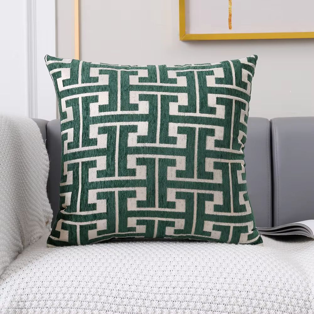 Geometric Jacquard Polyester Pillow Cover Modern Sofa Lumbar Decor 13