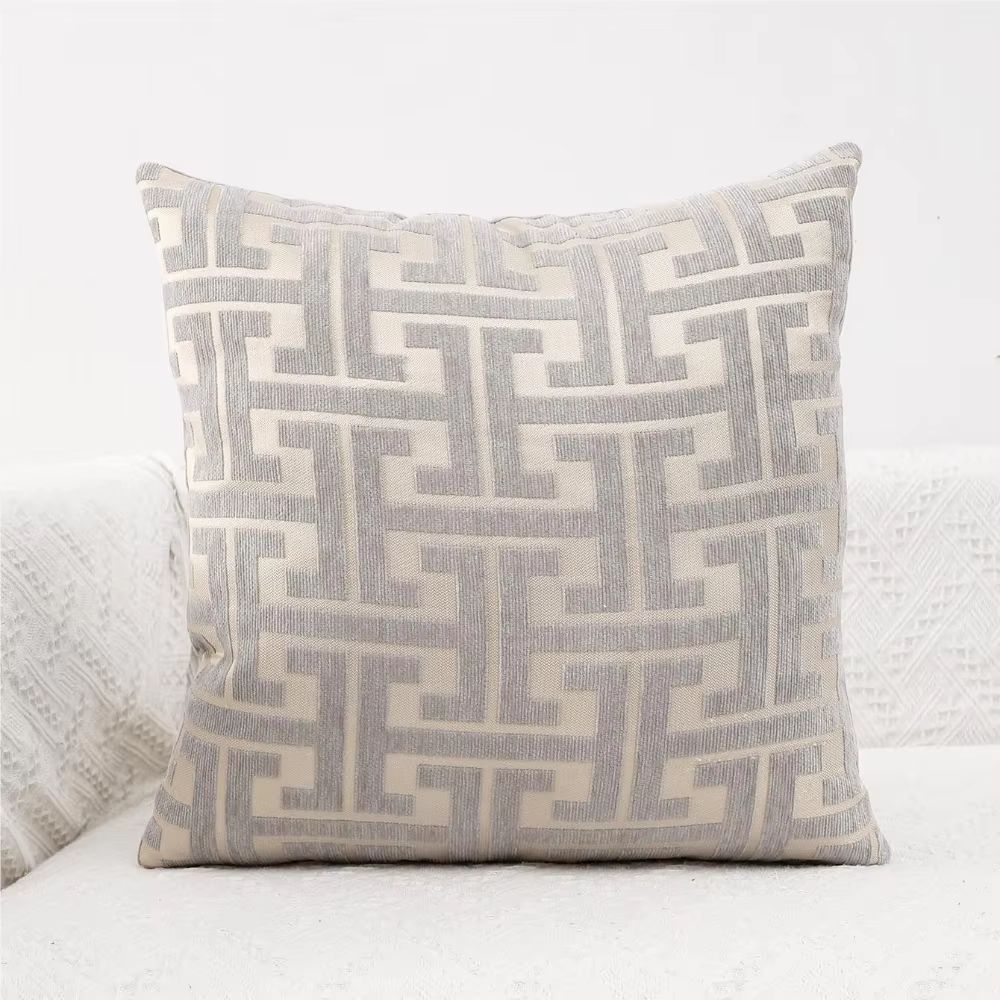 Geometric Jacquard Polyester Pillow Cover Modern Sofa Lumbar Decor 5