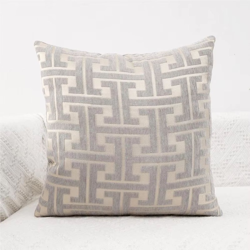 Geometric Jacquard Polyester Pillow Cover Modern Sofa Lumbar Decor 5