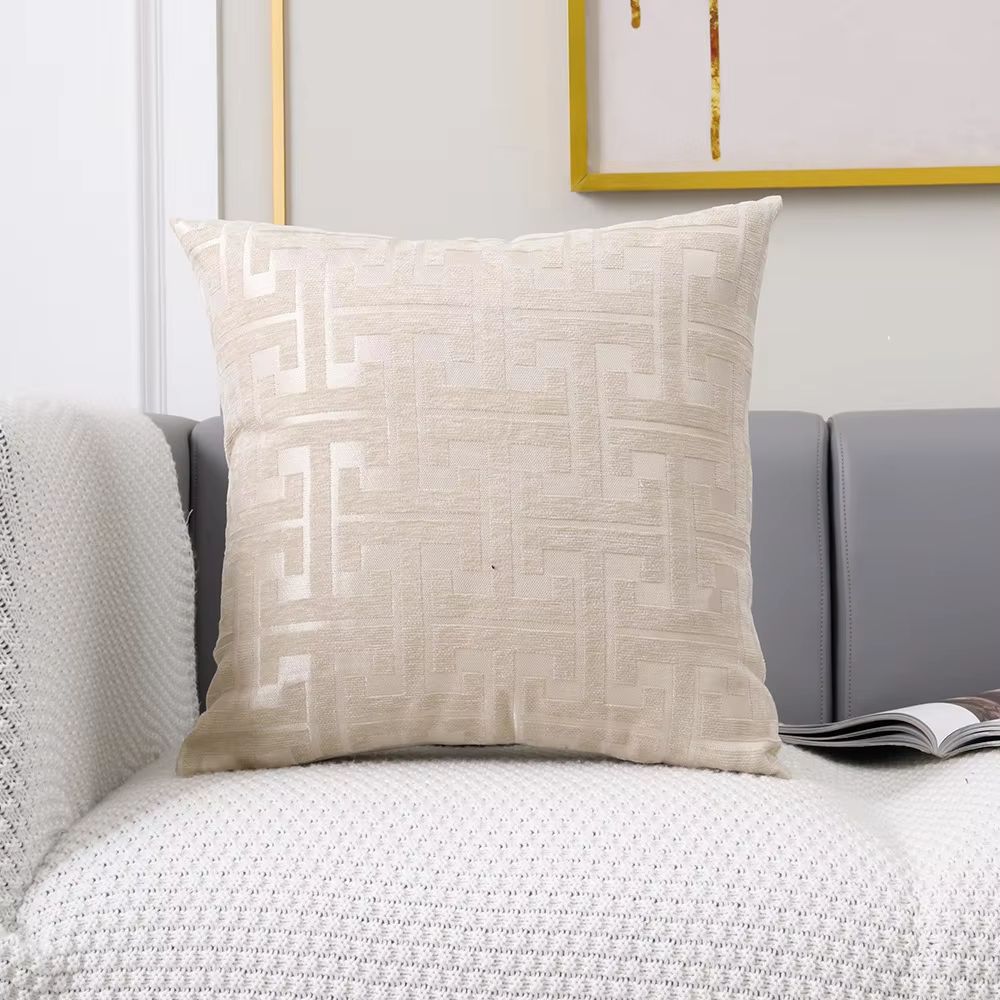 Geometric Jacquard Polyester Pillow Cover Modern Sofa Lumbar Decor 6