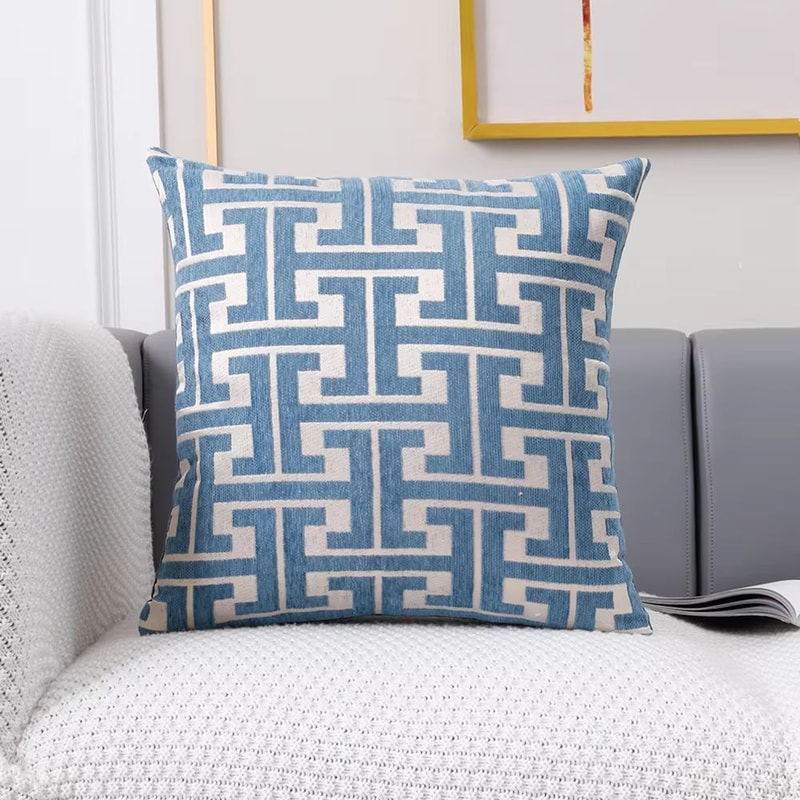 Geometric Jacquard Polyester Pillow Cover Modern Sofa Lumbar Decor 8