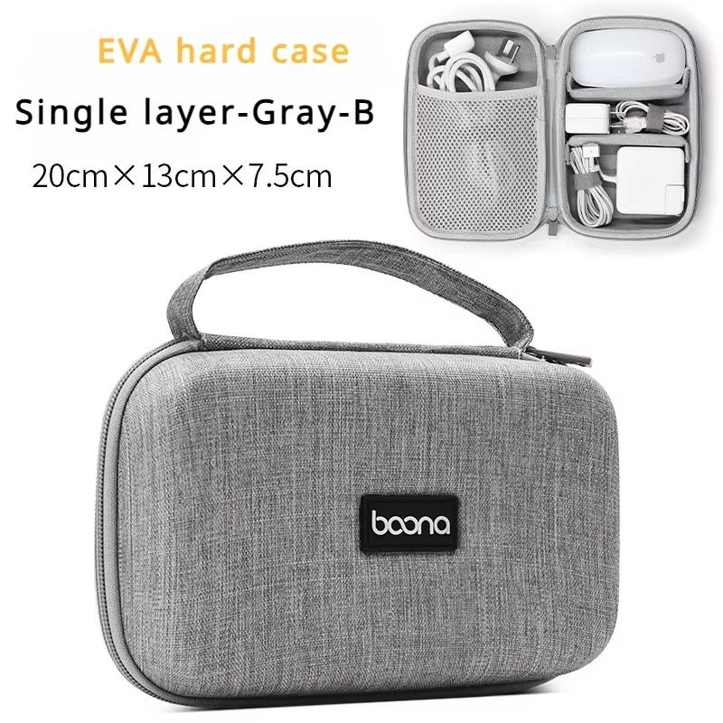 Large Capacity EVA Travel Electronics Organizer Hard Protective Cable Case 13