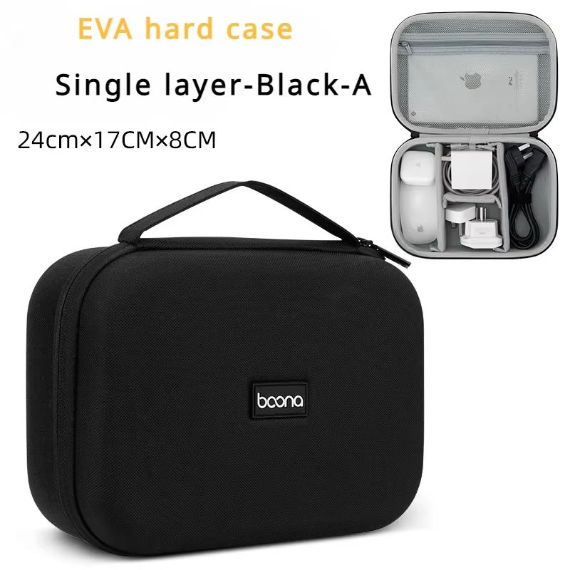 Large Capacity EVA Travel Electronics Organizer Hard Protective Cable Case 8