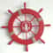 Vintage Mediterranean Wooden Ship Wheel Nautical Helm Wall Decor 3